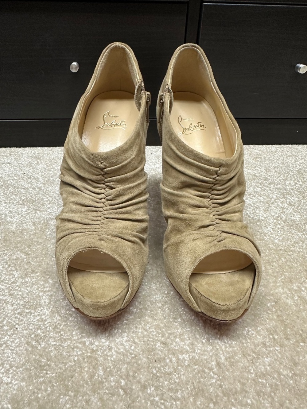 Christian Louboutin Platform Peep Toe Booties